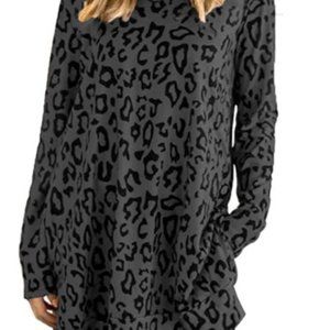 Cheetah Print Oversized Long Sleeve Shirt